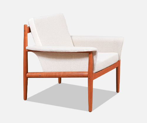Grete Jalk Teak & Tweed Lounge Chair for France & Søn