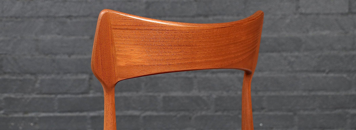 Danish Modern Teak & Leather Dining Chairs by Bernhard Pedersen 