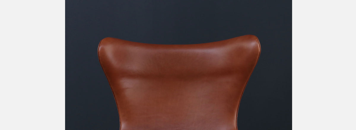 Vintage Arne Jacobsen Cognac Leather "Egg" Chair 