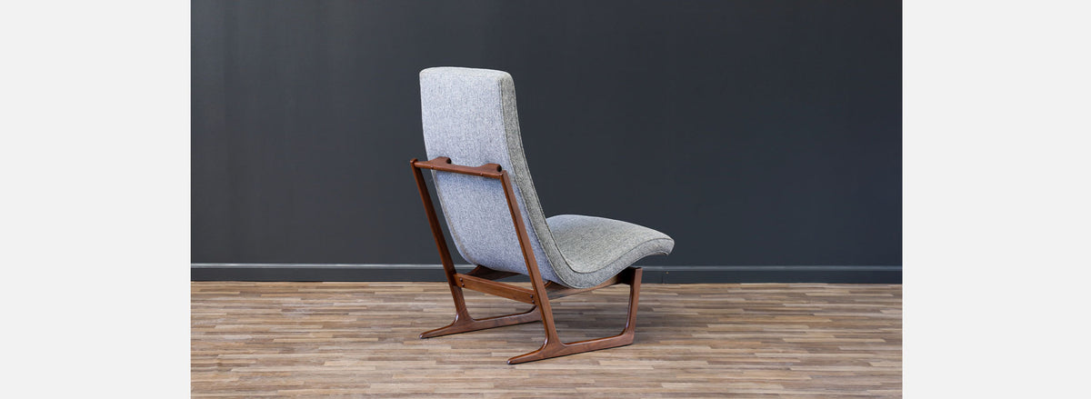 Mid-Century Modern Sculpted Sleigh-Base Lounge Chair by Hans Juergens
