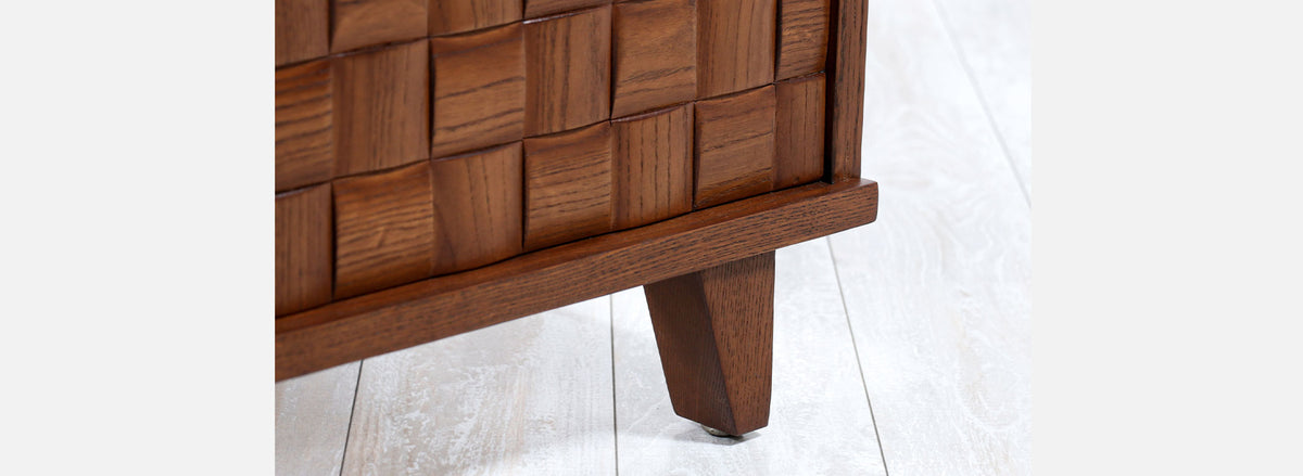 Paul Laszlo "Basket Weave" Full-Size Bed Frame for Brown Saltman