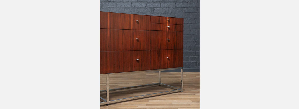 Kipp Stewart Rosewood & Chrome Dresser for Directional