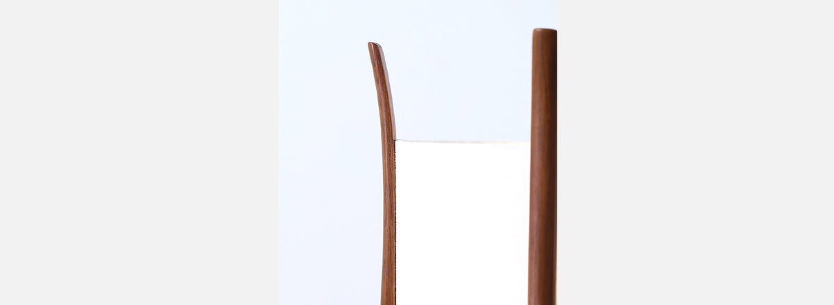 Mid-Century Modern Sculpted Floor Lamp with New Linen Shade