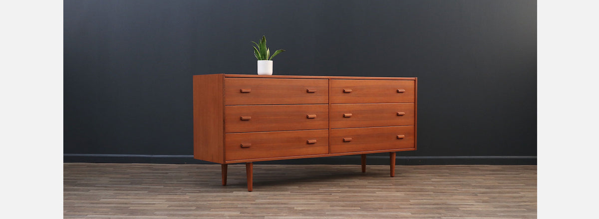 Danish Modern 6-Drawer Teak Dresser by Art Furn