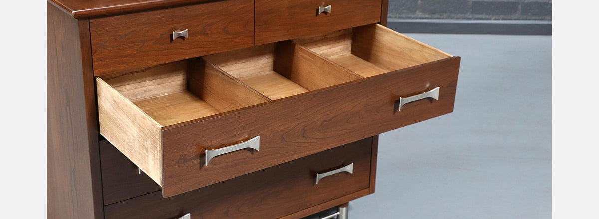 Mid-Century Modern Sculpted Highboy Dresser by Weiman