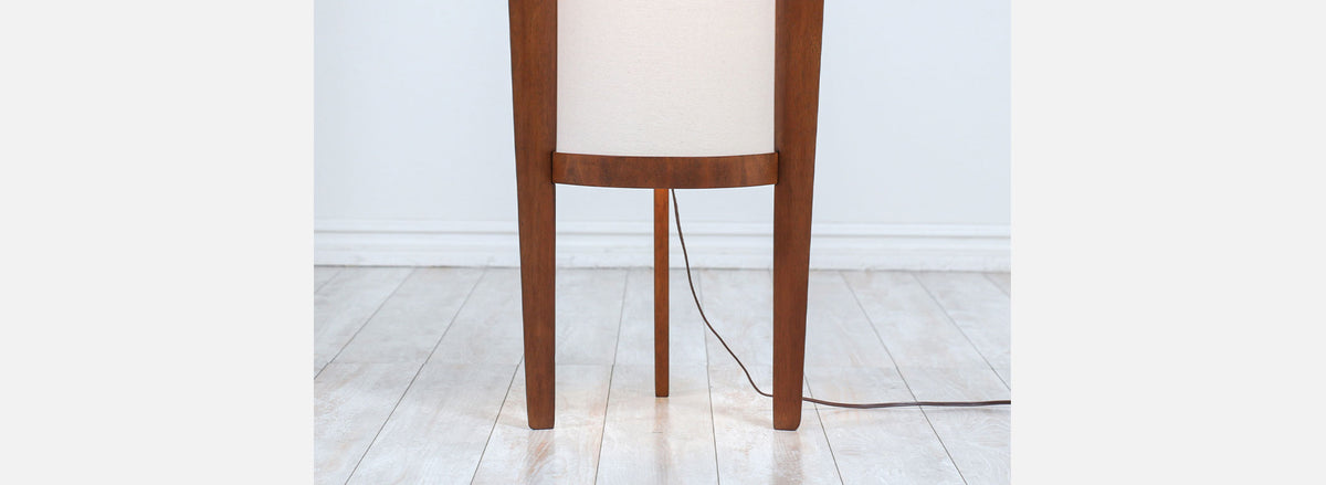 California Modern Sculpted Walnut Floor Lamp by Modeline
