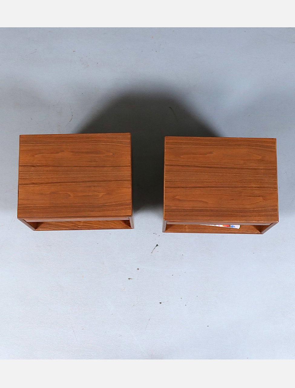 Norwegian Modern Walnut Night Stands w/ Bookcase for Westnofa