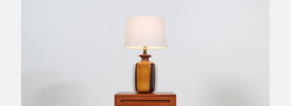 Mid-Century Modern Multi-Drip Glazed Ceramic Table Lamp