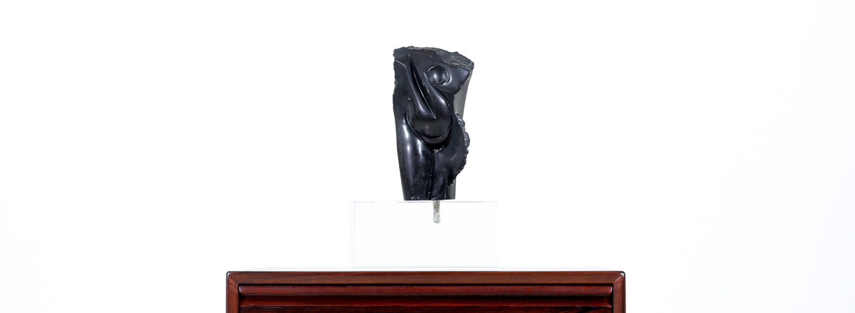 Mid-Century Modern Abstract Stone Sculpture on Lucite Base