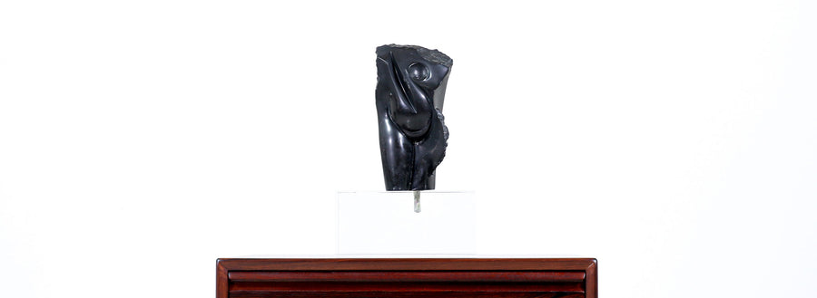 Mid-Century Modern Abstract Stone Sculpture on Lucite Base