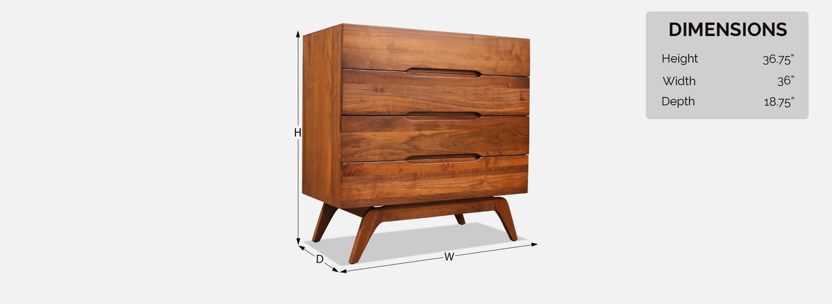 Mid-Century Modern Sculpted Walnut Highboy Dresser
