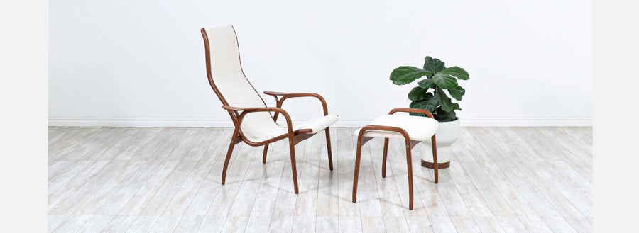 Yngve Ekstrom "Lamino" Lounge Chair with Ottoman for Swedese