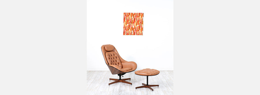 Mid-Century Modern Abstract Graphic Textile Wall Art