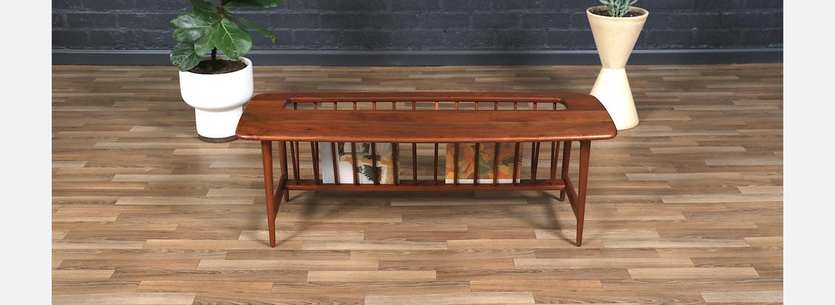 Arthur Umanoff Spindle Coffee Table w/ Magazine Shelf