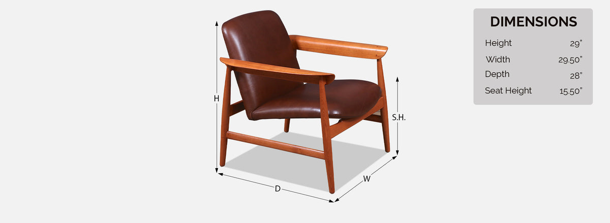 Finn Juhl Model BO-118 Cognac Leather & Teak Lounge Chair