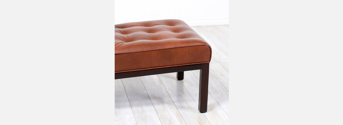 Edward J. Wormley Cognac Leather Slipper Chairs for Dunbar