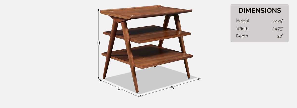 Merton L. Gershun Pyramid Tier Table w/ Steel Accent for American of Martinsville