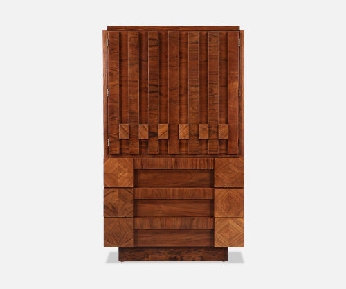 Mid-Century Modern "Stacatto" Geometric Highboy by Lane Furniture