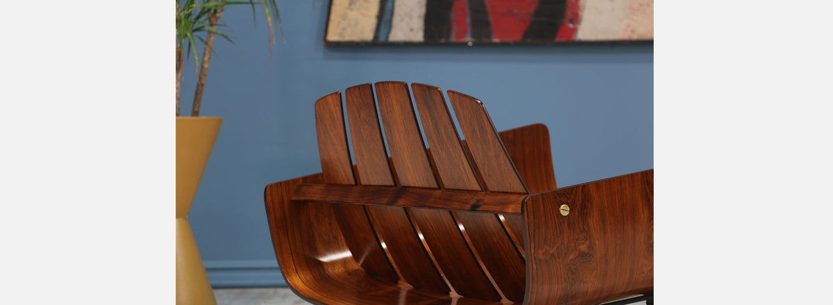 Jorge Zalszupin “Presidencial” Rosewood Lounge Chair with Ottoman