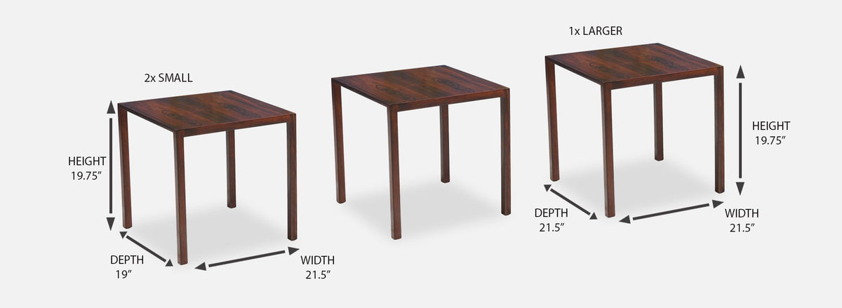 Danish Modern Rosewood Nesting Tables by Mogens Kold