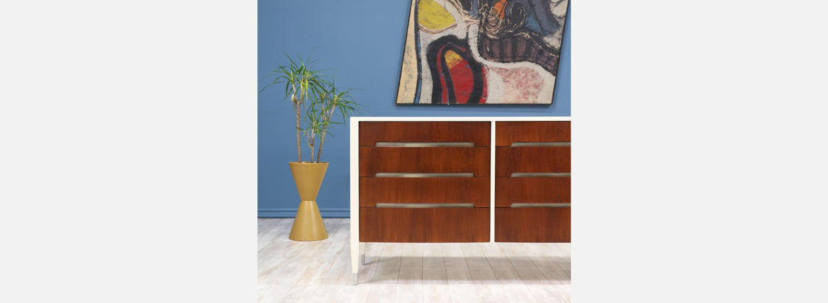 Two-Tone Lacquer & Walnut Dresser by Sligh Lowry