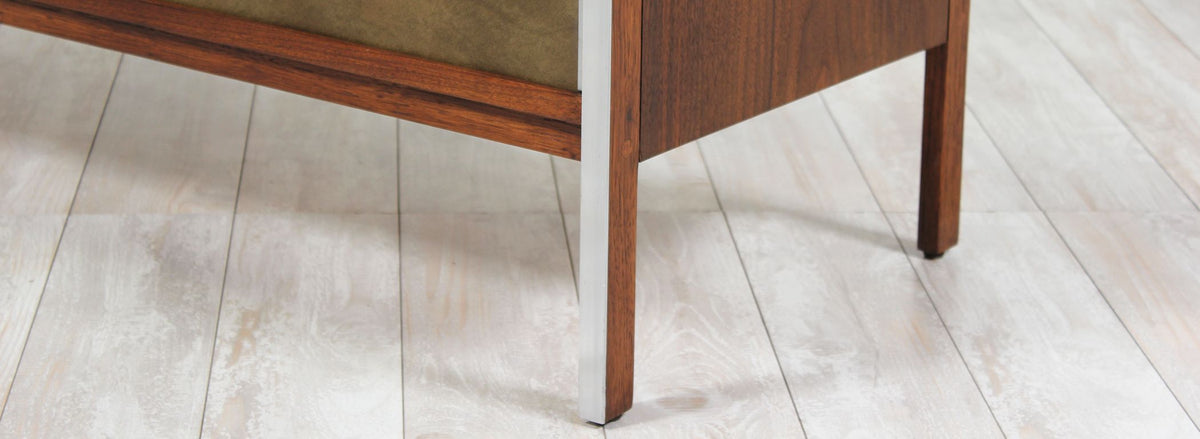 Paul McCobb “Linear Group” Credenza with Leather Doors for Calvin Furniture