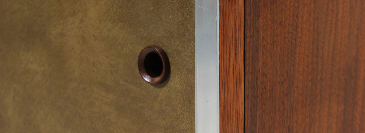 Paul McCobb “Linear Group” Credenza with Leather Doors for Calvin Furniture