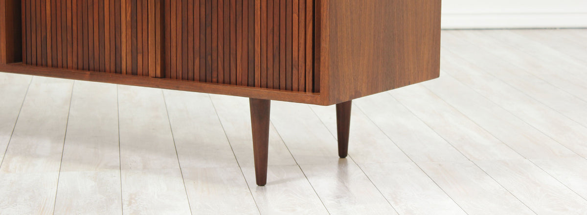 Milo Baughman Double Tambour-Door Credenza for Glenn of California