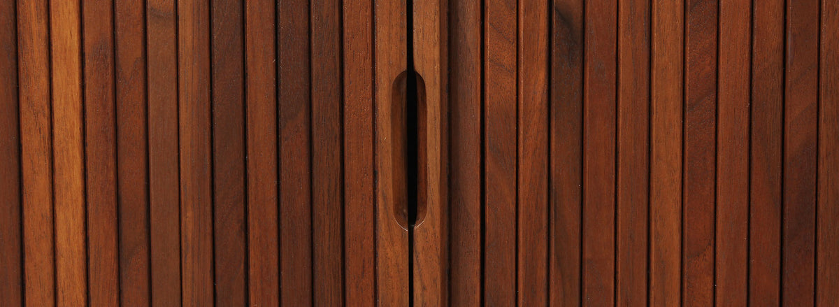 Milo Baughman Double Tambour-Door Credenza for Glenn of California
