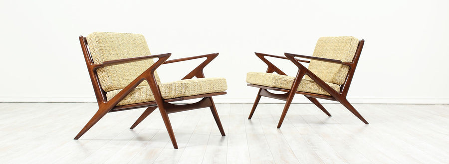 Danish Modern "Z" Lounge Chairs by Poul Jensen for Selig