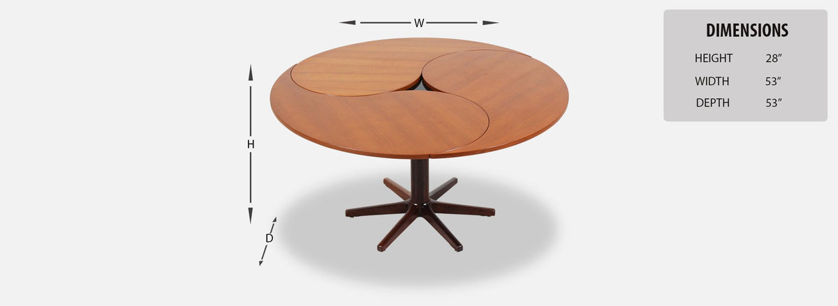"Yin-Yang" Table by Ole Gjerløv-Knudsen and Torben Lind for France & Søn