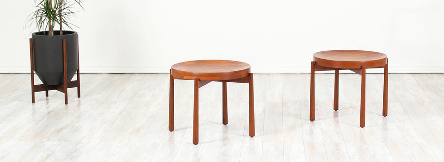 Swedish Modern Reversible Tray Top Side Tables by Dux2
