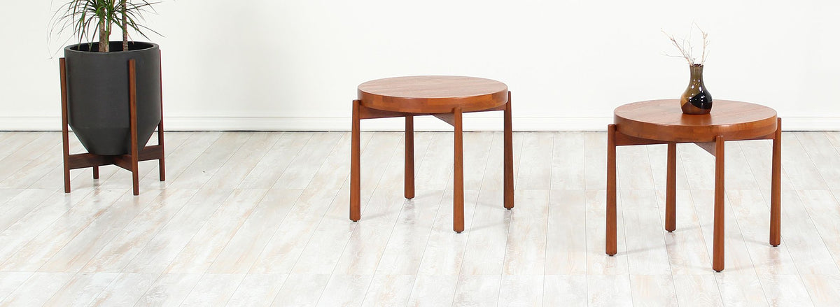 Swedish Modern Reversible Tray Top Side Tables by Dux2