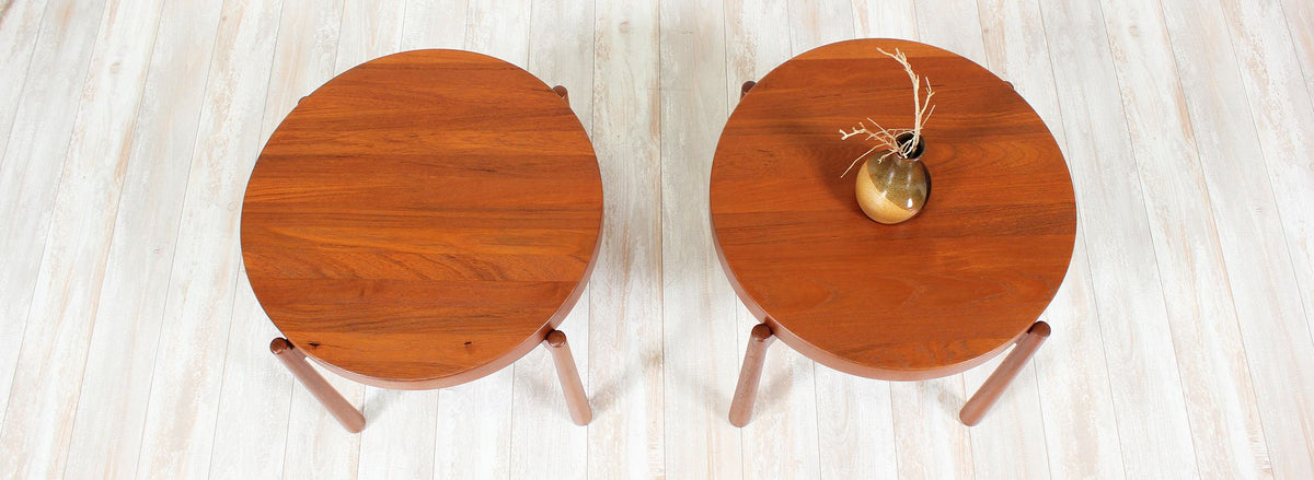 Swedish Modern Reversible Tray Top Side Tables by Dux2