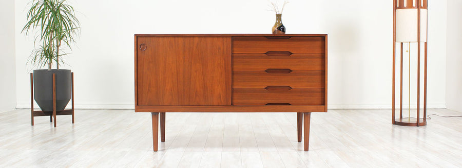 Norwegian Modern Walnut Credenza by Gustav Bahus