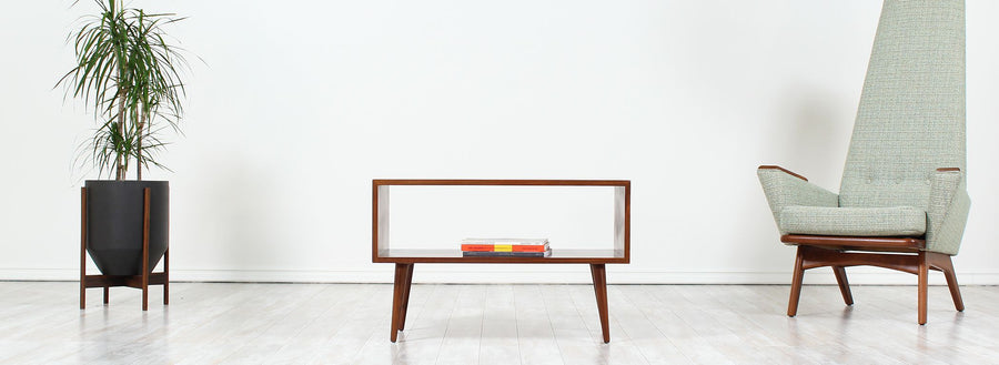 Milo Baughman Walnut Console Table for Glenn of California