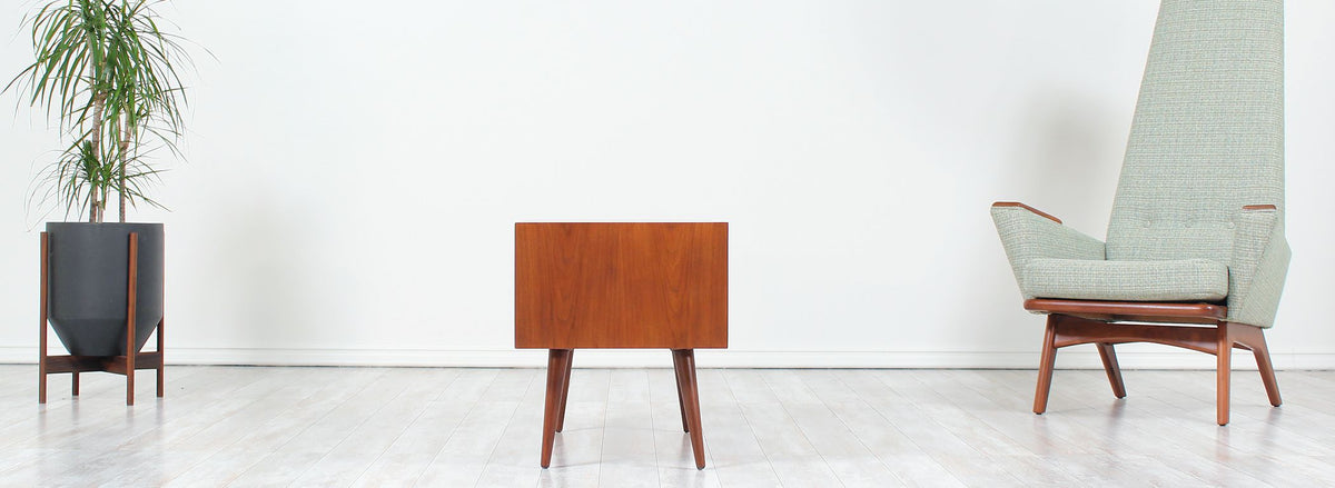 Milo Baughman Walnut Console Table for Glenn of California