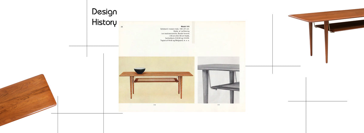 Peter Hvidt & Orla Mølgaard-Nielsen Teak & Cane Coffee Table for France & Søn