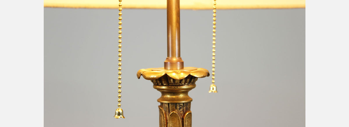 French Bronze-Doré Palm Tree Table Lamps