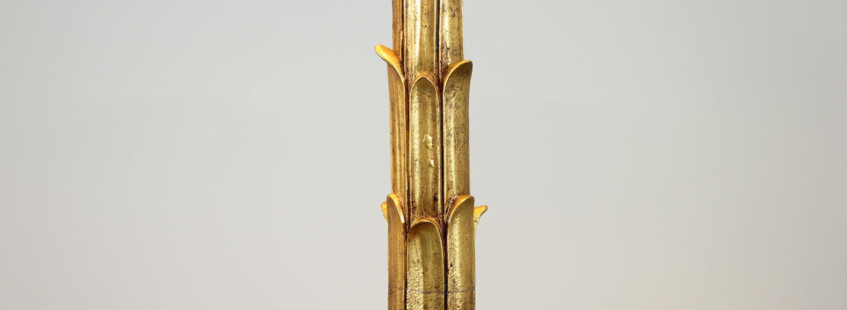 French Bronze-Doré Palm Tree Table Lamps