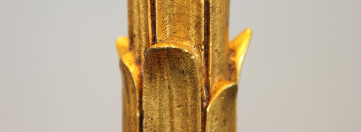 French Bronze-Doré Palm Tree Table Lamps