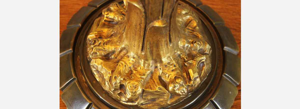 French Bronze-Doré Palm Tree Table Lamps