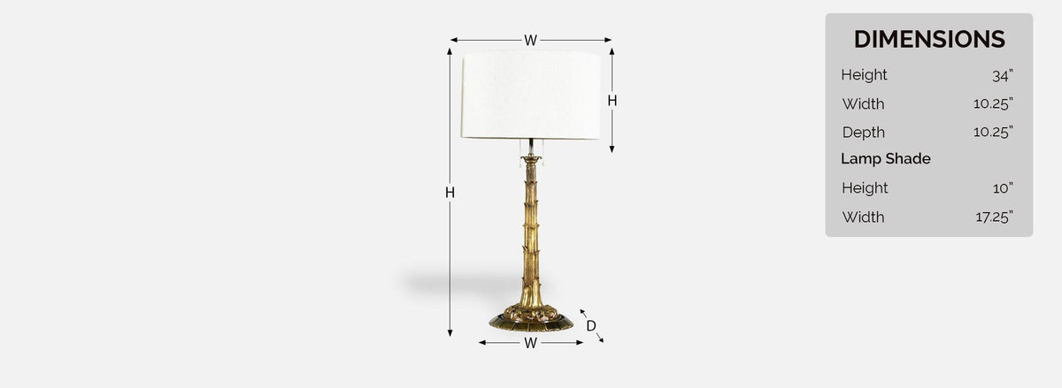 French Bronze-Doré Palm Tree Table Lamps