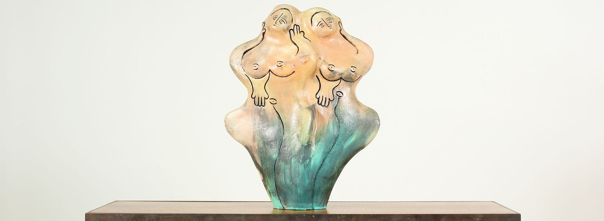 Mid-Century Ceramic Nude Women Sculpture