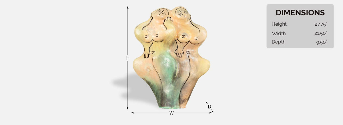 Mid-Century Ceramic Nude Women Sculpture