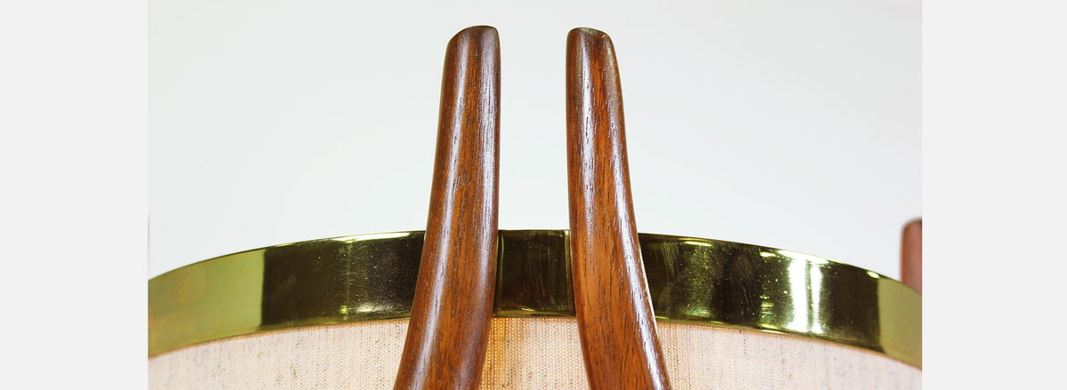 Mid-Century Modern Sculpted Walnut Floor Lamp by Modeline 2