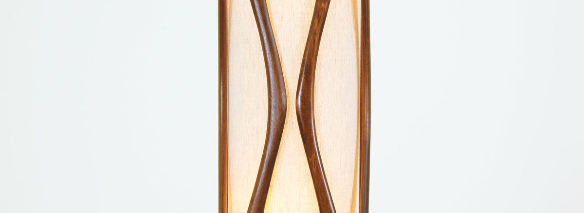 Mid-Century Modern Sculpted Walnut Floor Lamp by Modeline 2