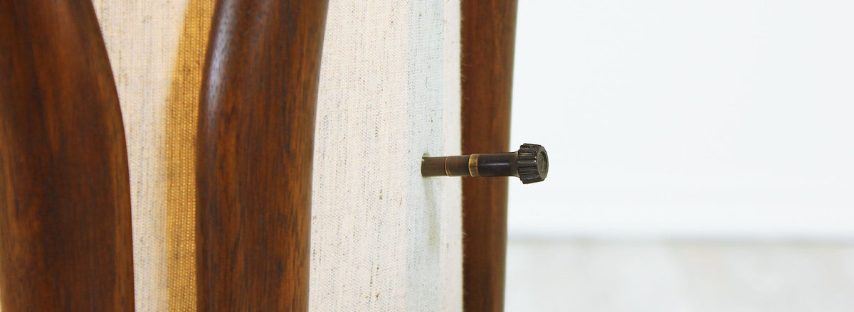 Mid-Century Modern Sculpted Walnut Floor Lamp by Modeline 2