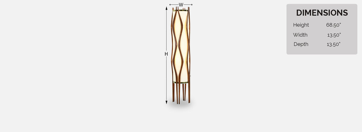 Mid-Century Modern Sculpted Walnut Floor Lamp by Modeline 2