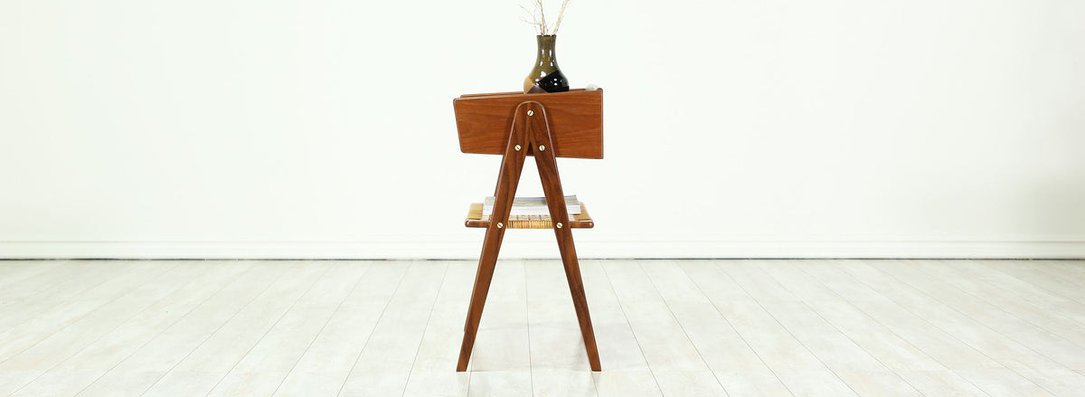 Danish Modern Caned-Shelf Night Stand
